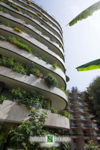 Façade et jardinières en Principauté de Monaco immeuble la Petite Afrique