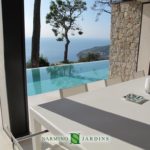 Living room, garden and pool above Villefranche sur Mer