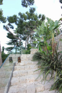 Les escaliers mentant aux jardins inférieurs