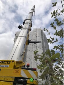 Levage de grandes quantités de plantes pour un chantier de construction à Monaco