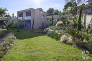 A view of one of the villas