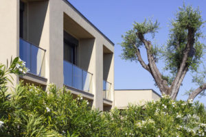 A view of one of the villas