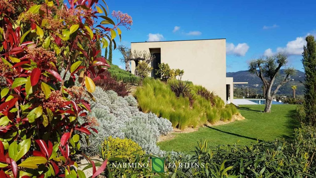 One of the villas and its delicate garden maintained by us