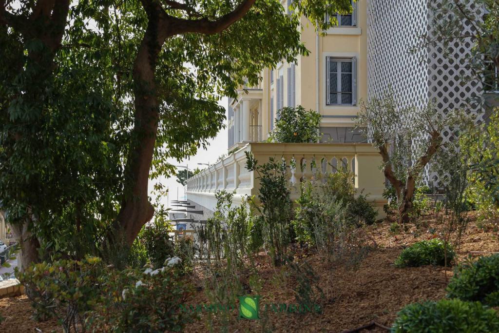 Une large jardinière avec arbres à Cap d'Ail